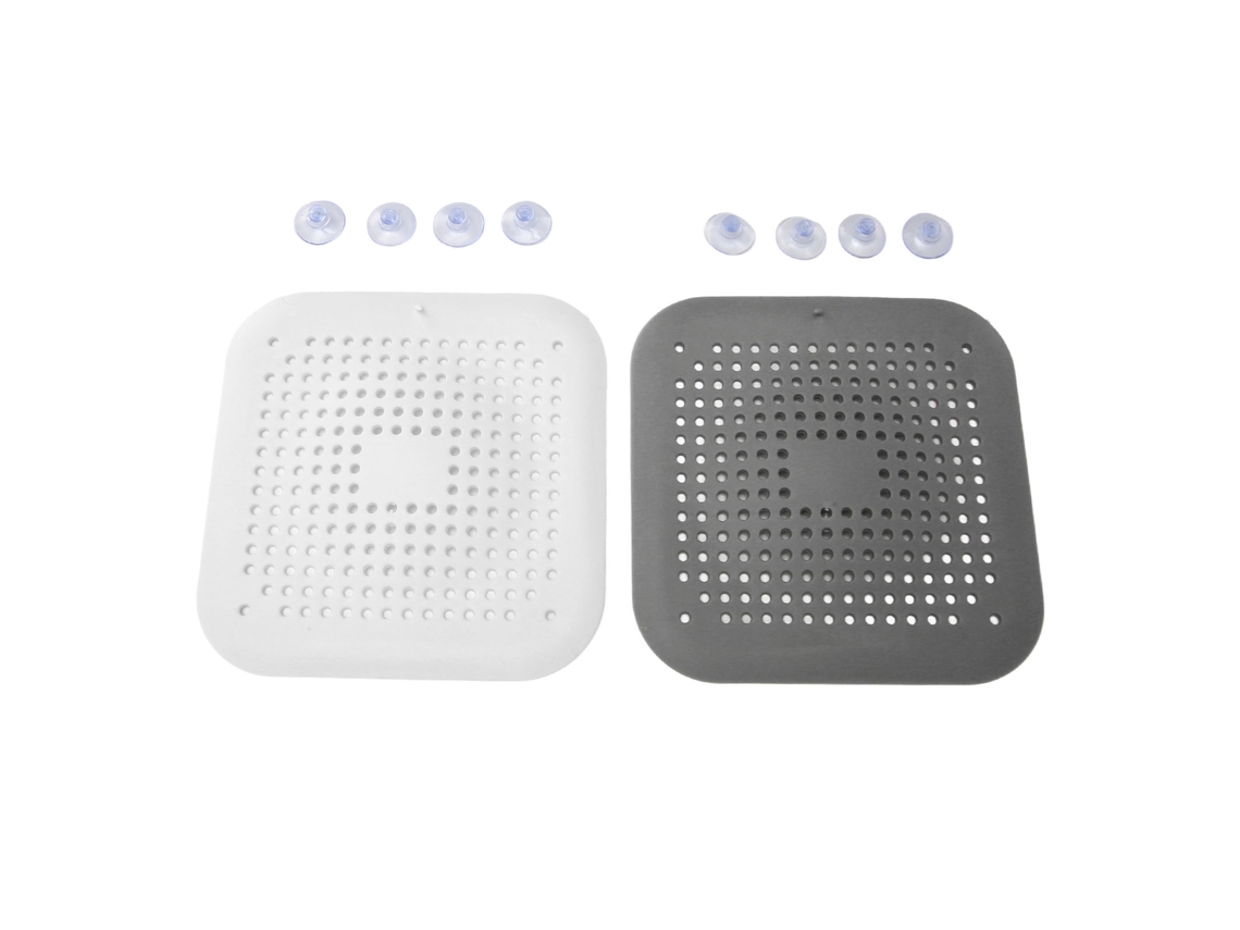4 Juegos De Atrapapelos Planos De Silicona Con Ventosas Para Lavabo Y Bañera.