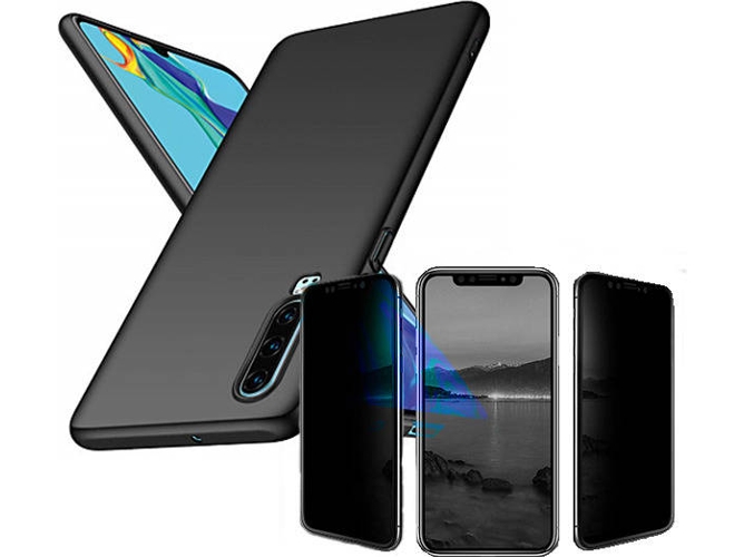 Kit Carcasa y Protector Privacy Huawei P30 Lite SlimShield Negro