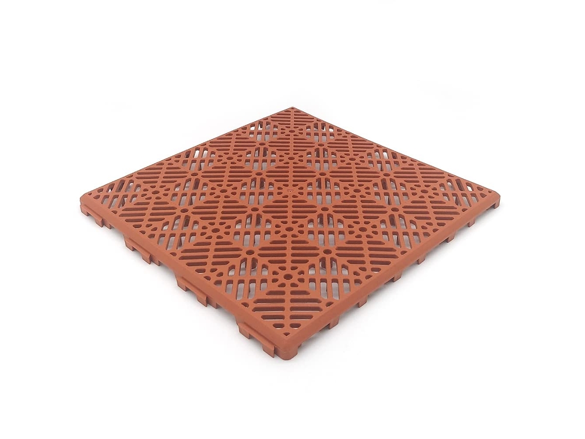 Pack Ahorro 24 Losetas Autoventiladas 30x30x1,5cm (≈2 M² - Terracota/teja) - Para Suelos De Piscinas, Terrazas, Tarima, Césped Artificial, Trasteros.