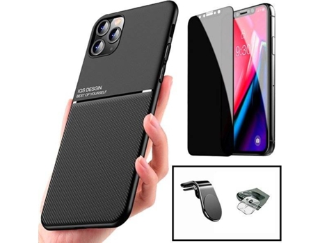 Carcasa + Protector + Soporte L Safe Driving iphone 13 Pro PHONECARE Magnetic Lux Negro 87639