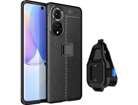 Funda + Soporte de Cintura Huawei Nova 9 Rugged Leather Negro