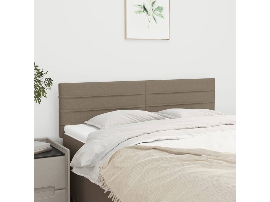 Cabeceros 2 Unidades Tela Gris Taupe 72x5x78/88 Cm