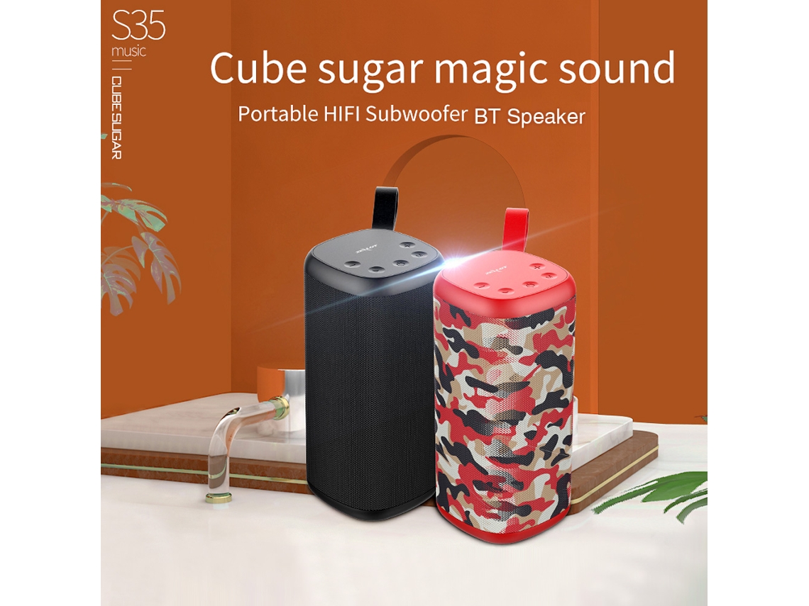 Altavoz Bluetooth Portátil Zealot S35 Hifi Con Subwoofer Y Sonido Mágico Sugar Cube, Resistente Al Agua.