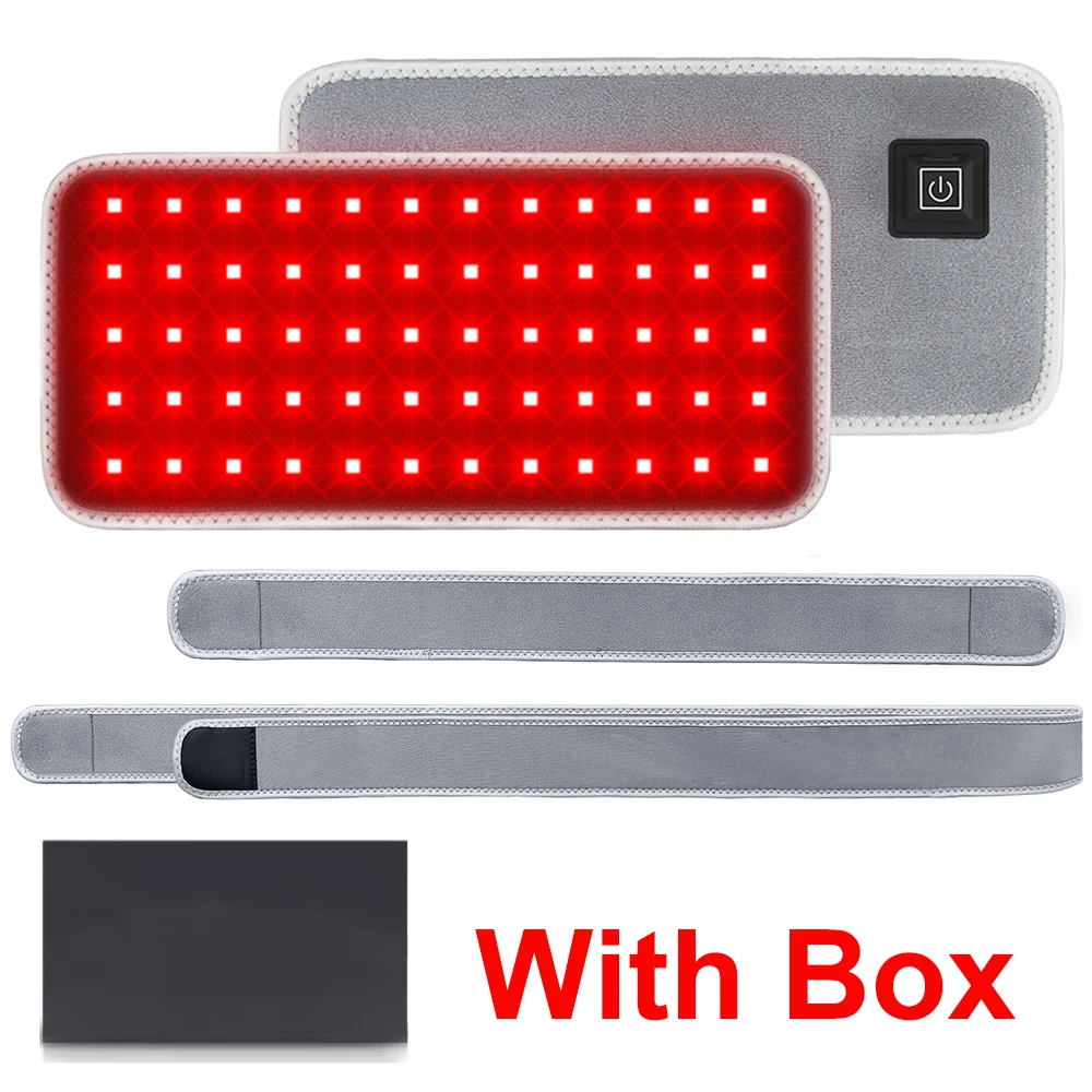 Cinturón De Terapia De Luz Roja Led (gris) Para Aliviar El Dolor, Con Almohadillas De Luz Roja E Infrarroja De 660 Nm/850 Nm.