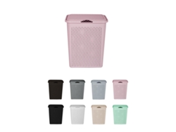 Cesto Para La Colada 38l De Plástico Con Asas - Cubo Ropa Sucia Con Tapa  49 X 39 X 30 Cm Rosa 38 Litros