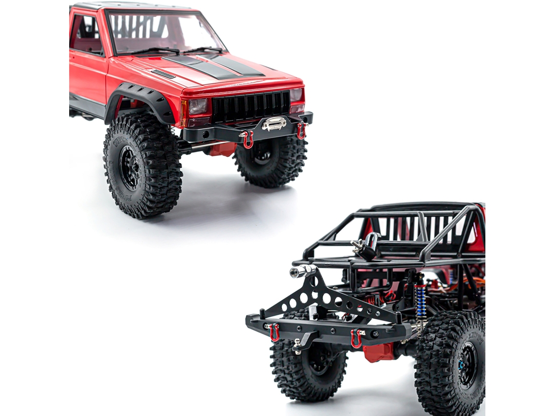 Juego De Parachoques Delantero Y Trasero Con Luces Led De Aluminio Para Coches Rc 1/10 Traxxas Trx-4 Axial Scx10 90046 90047