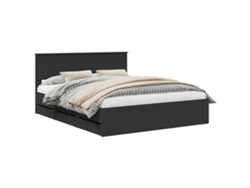 Maison Exclusive - Estructura De Cama Negro 160 X 200 Cm Madera Ingenieril