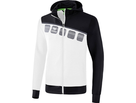 Chaqueta Entrenamiento con Capucha Niños ERIMA (Blanco, Negro y Gris - 12 Años )