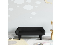 Sofá Infantil 70x40x24 Cm en Terciopelo Negro Wsd970006 Adorável Casa