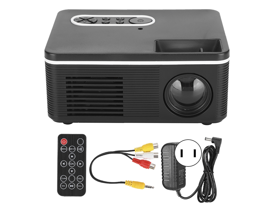 Miniproyector Led Portátil S361 Compatible Con 1080p, Negro, 100-240vus Para Cine En Casa Y Uso En Exteriores.