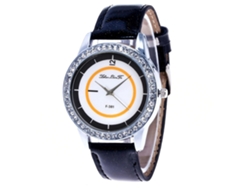 Reloj De Pulsera Analógico De Cuarzo Con Correa Ajustable De Pu Para Mujer (negro)
