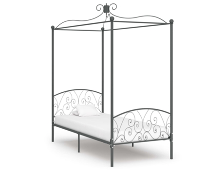 MAISON EXCLUSIVE Estructura de cama con dosel 90X200 cm metal gris