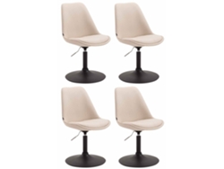 Juego de 4 sillas de comedor en tela CLP Maverick crema/negro