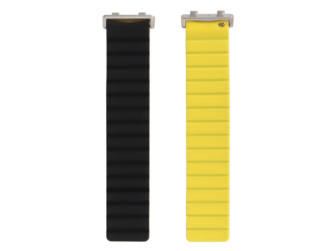 Pulseira Magnética De Silicone Para Oppo Watch 2 (46mm) Substituição De Pulseira Preto Amarelo