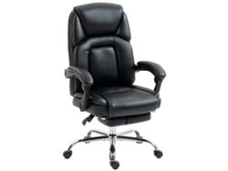 Silla Oficina Reclinable Reposapiés Extensible Negra