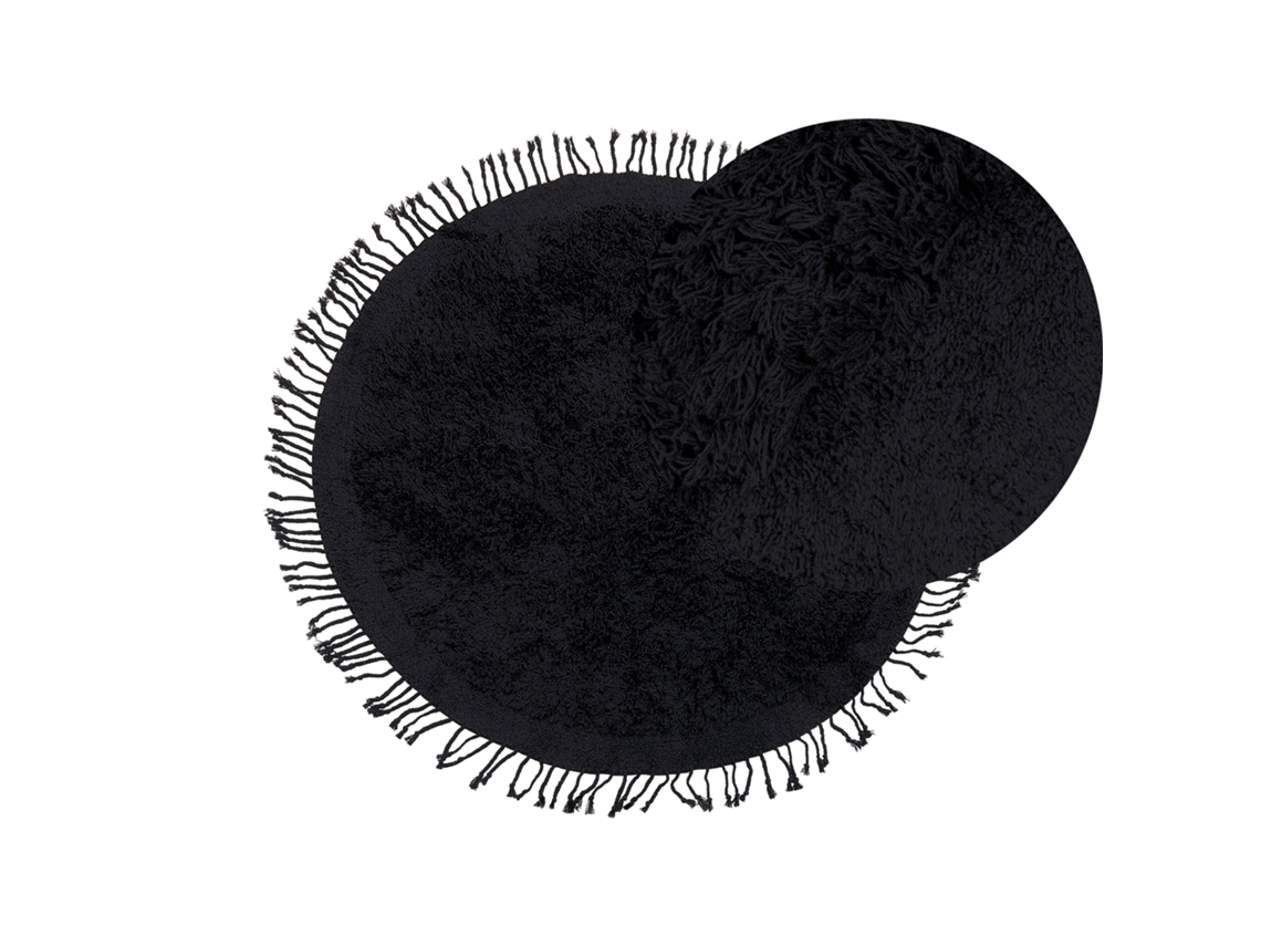 Alfombra BELIANI Bitlis de Algodón Negro 140x140