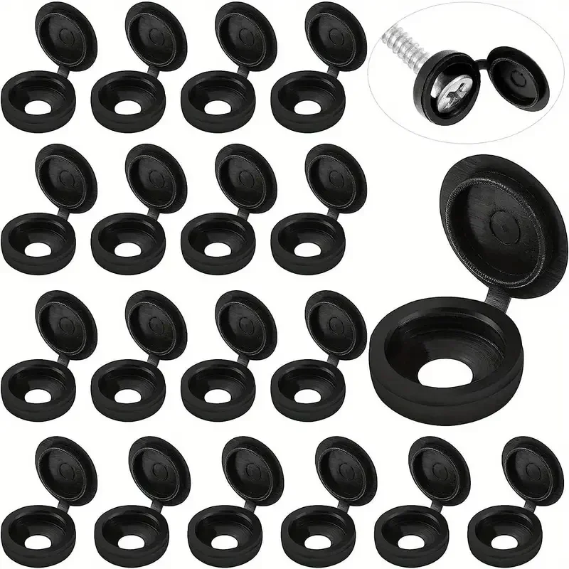 Tornillos y clavos MDUG con tapas decorativas para automóviles, 20 piezas negras