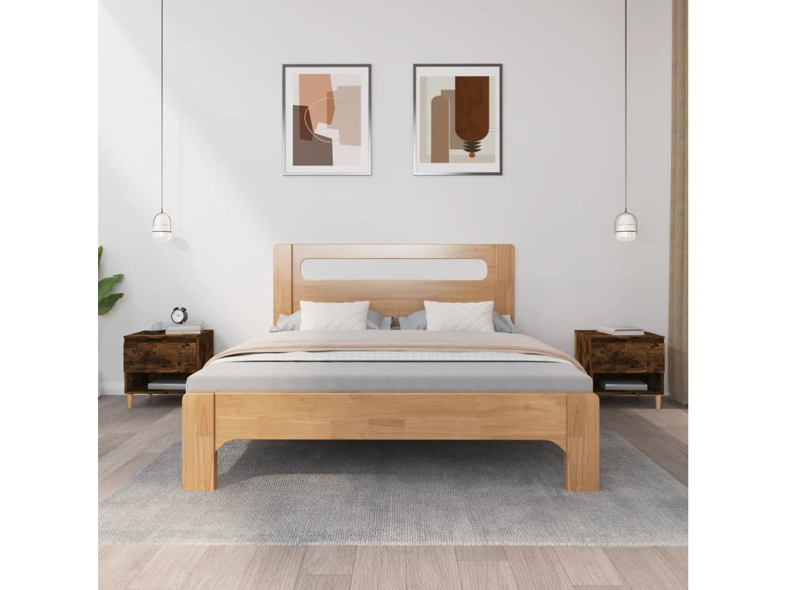 Mesas Cabeceira LOVELY HOME Mesinha 2Pcs 50X46X50Cm Deriv. Madeira Carvalho Fumado