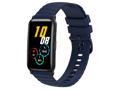 Correa de reloj inteligente para Honor Watch ES Correa de reloj de silicona de color sólido con patrón de puntos ondulados de 20 mm (azul marino)