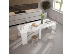 Mesa Consola extensible SKRAUT HOME 220 para 10 comensales Blanco (58x90x77 cm)