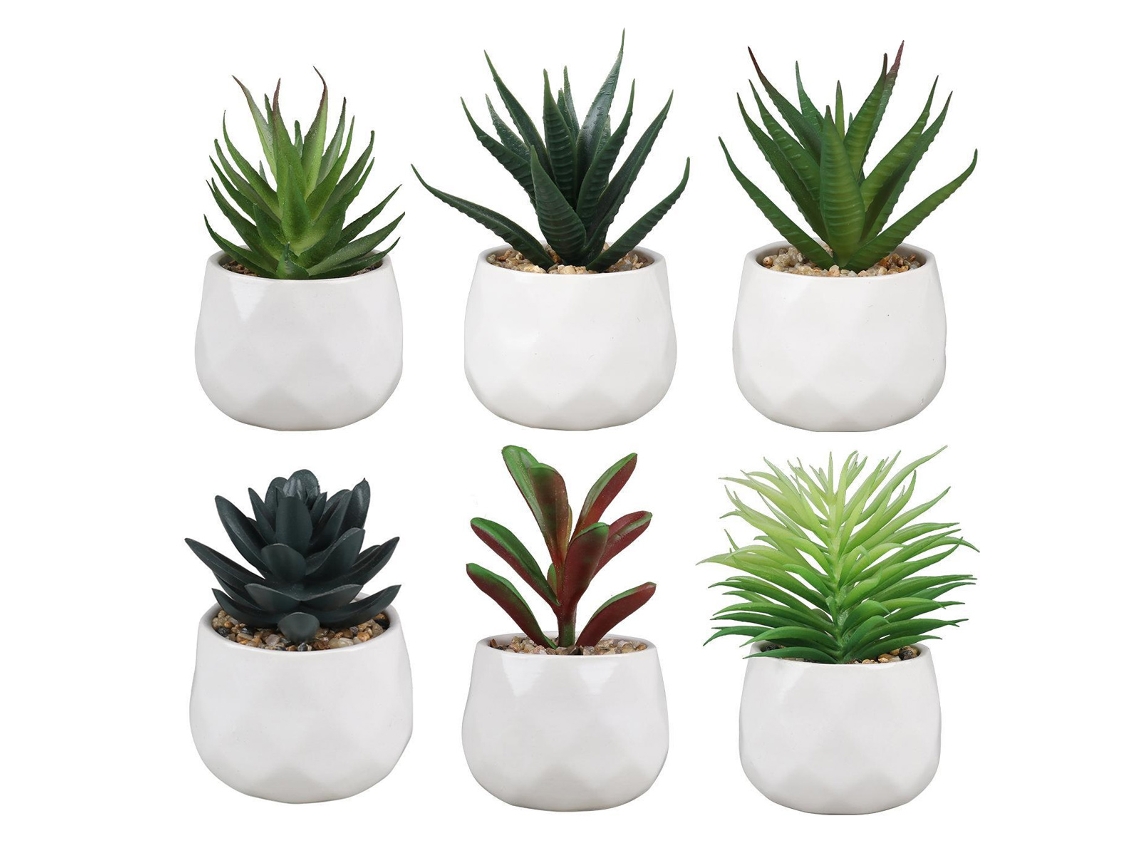 Suculentas Artificiales para Ventanas, Dormitorio, Oficina y Decoración KOFIHETY