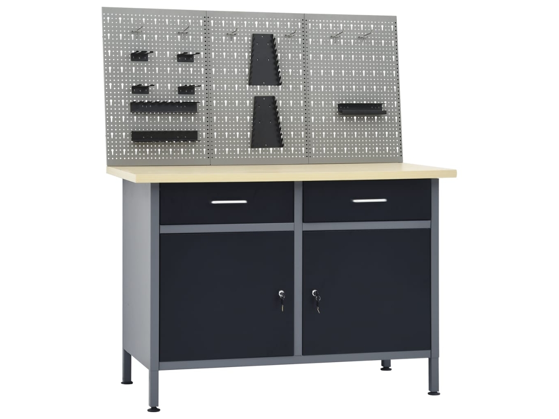 Banco de trabajo con tres paneles de pared DKD HOME DECOR