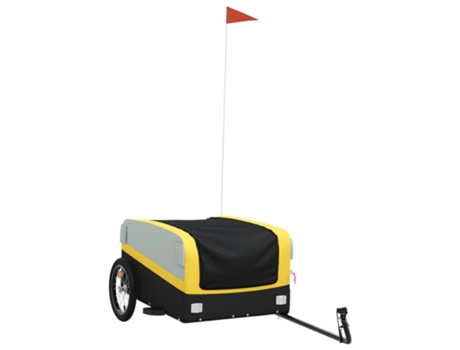 Remolque VIDAXL para bicicleta hierro negro y amarillo (45 kg)