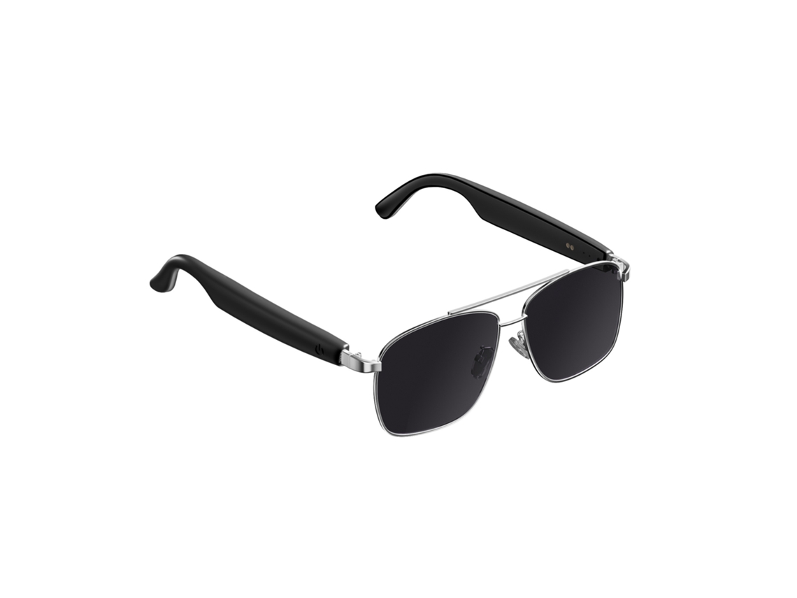 Gafas De Sol Inteligentes Con Ia, Montura Metálica Y Traducción Multilingüe. Negro Y Plata Czhhmart