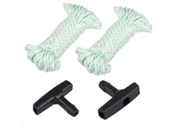 Cable de arranque de 2 piezas, 10 m (3 mm), con 2 asas para cortacésped Husqvarna, Stihl y Poulan - Verde