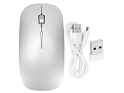 Rato Sem Fio 2.4ghz Clique Silencioso Alta Sensibilidade Rastreamento Óptico Design Ergonômico Para Jogos E Trabalho Prata