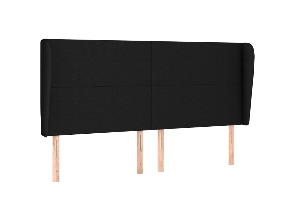 Maison Exclusive - Cabecero Con Orejas De Tela Negro 183x23x118/128 Cm