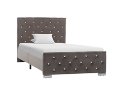 Estructura De Cama Sin Colchón Terciopelo Gris 90x200 Cm