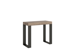 Consolas Tecno Small Premium Extensible hasta 196 cm ITAMOBY (90 x 40 x 77 cm - Paneles de Melamina - Roble Natural)