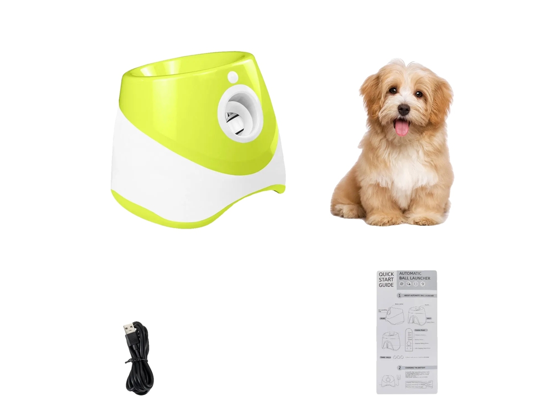 Lanzador para perros, juguete interactivo para lanzar y recoger, distancias de lanzamiento ajustables, verde