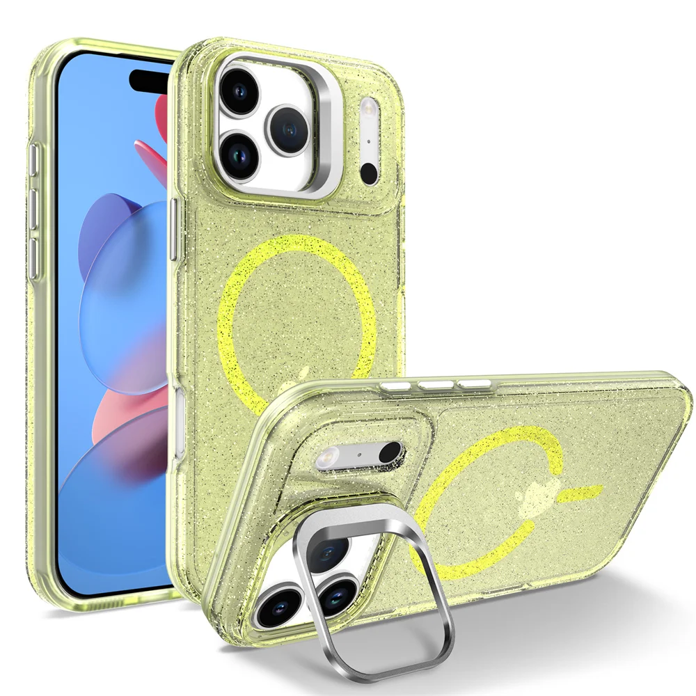 (iphone 11 Pro Max, Amarillo) Funda Magnética Magsafe Para Iphone, Funda Protectora Transparente