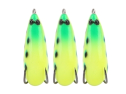 Danu26-set De 3 Cebos De Pesca De Silicona Simulación Bait Spotted Bait Cebo Artificial Para Pesca Verde Cabeza Amarilla