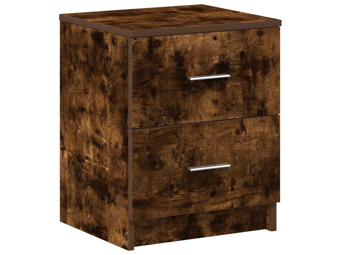 Maison Exclusive - Mesita De Noche Con 2 Cajones, Roble Ahumado, 40x36x50 Cm