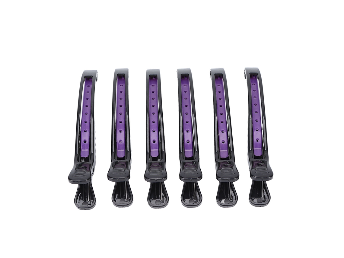 6pcs Pinza De Pelo Profesional Portátil Set De Pinzas De Seccionado Para Peluquería Hogar Y Salón (negro Morado)