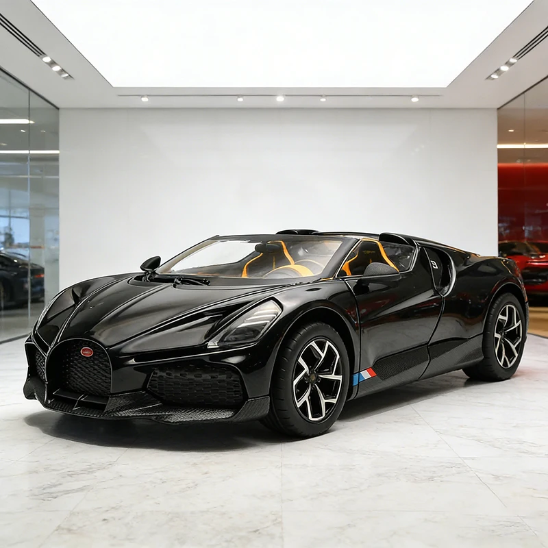 (preto) Miniatura De Supercarro Em Escala 1:24, Feita Em Metal Fundido, Modelo De Carro De Brinquedo.