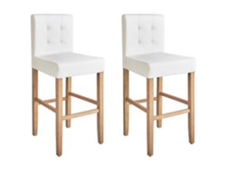 Conjunto de 2 sillas de bar BELIANI Madison de Piel sintética Blanco 45x58x110