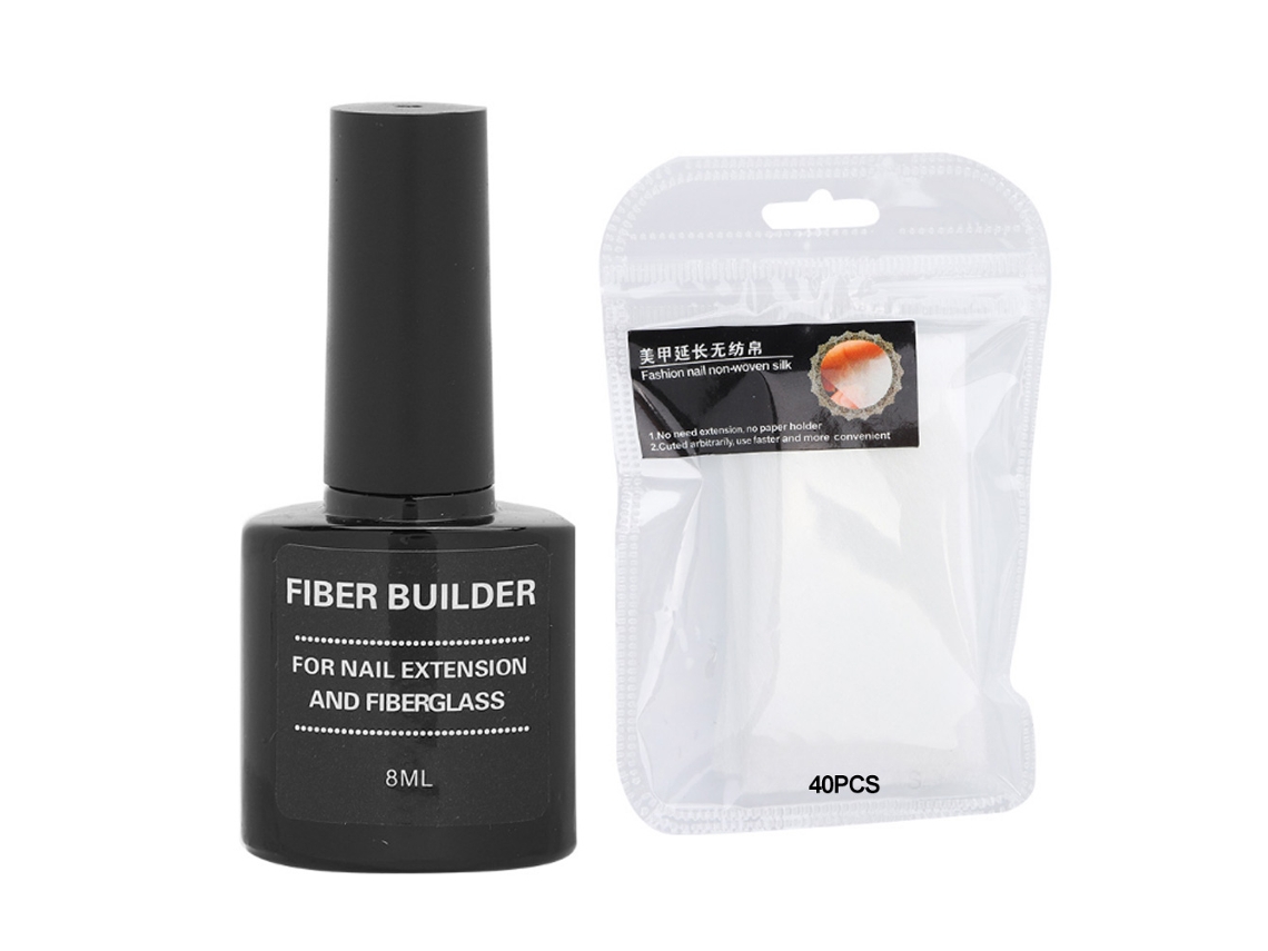 Kit De 40 Extensiones De Uñas De Gel De Fibra De Vidrio - Herramienta Para Manicura Casera (sin Soporte De Papel)