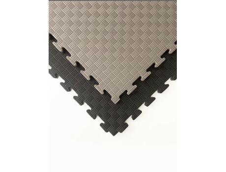 Alfombra de Fitness FITNESS TECH Negro y Gris (100 x 100 x 2 cm)