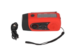 Linterna Radio De Emergencia (alimentada Por Sol Y Manivela De Emergencia) 039t Versión Europea Roja
