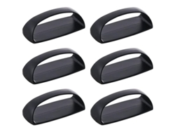 Mangoes Autoadhesivos Para Armarios Cajones Nevera Puertas De Vidrio Muebles (negro, 6 Piezas)