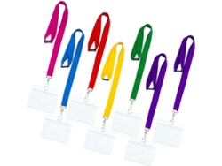 Conjunto De 7 Peças De Porta-crachás Rígidos, Bolsas Transparentes Para Crachás Com Cordão.