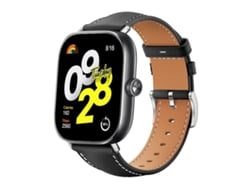 Pulsera para Xiaomi Band 9 Pro / Redmi Watch 6 / 5 - Cuero negro - Cabeza plana - Textura de tiburón negro