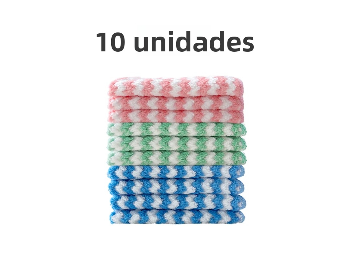 (10 Hojas, 25*25 Cm) Toallas De Limpieza Multifuncionales De Microfibra Súper Absorbentes, Herramienta De Limpieza Del Hogar