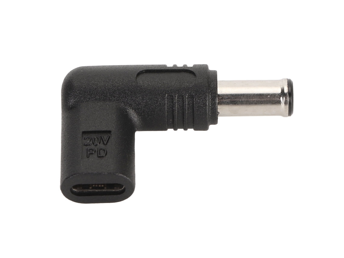 Adaptador USB-C fêmea para 6,5*1,4 mm, compatível com carregamento rápido PD de 100 W, converte energia USB-C.