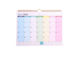 MEOIRUERY Calendario de pared 2025-2026, calendario mensual con diseño minimalista, planificador de días festivos con amplio espacio para notas y bloques diario