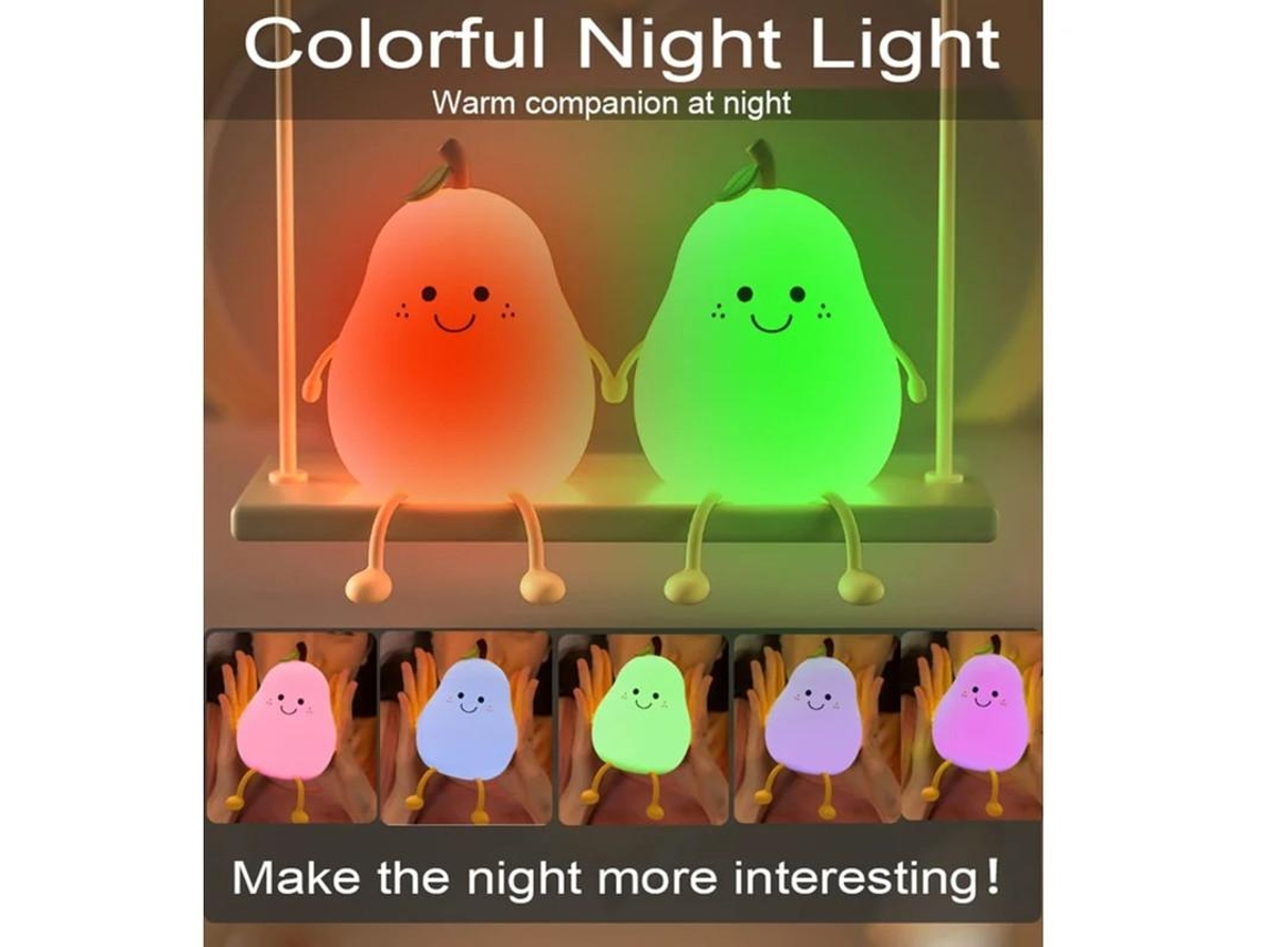 Linda Luz Nocturna De Silicona Para Niños Lámparas Regulables De Pera Para Guardería Decoración De Habitación Kawaii Lámpara De Cabecera Con Yizhood